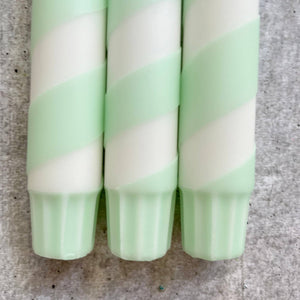 Dip Dye Kerzen | Swirl mint | 4er Set