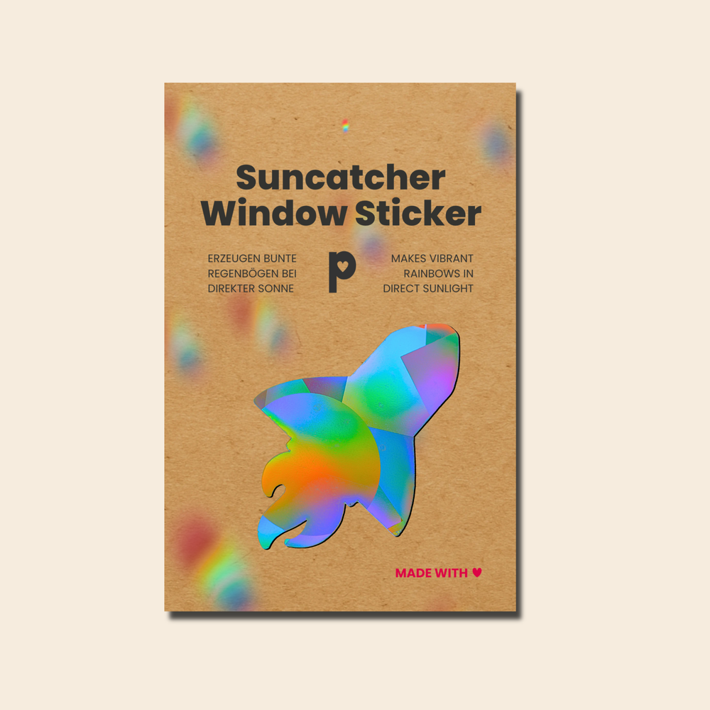Sonnenfänger Fensteraufkleber Rakete, Regenbogen Abziehbild