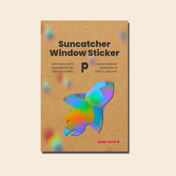 Sonnenfänger Fensteraufkleber Rakete, Regenbogen Abziehbild