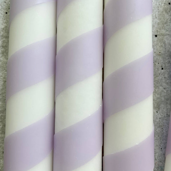 Dip Dye Kerzen | Swirl flieder | 4er Set