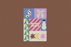 Postkarte Merry & bright snowman | Anna Beddig