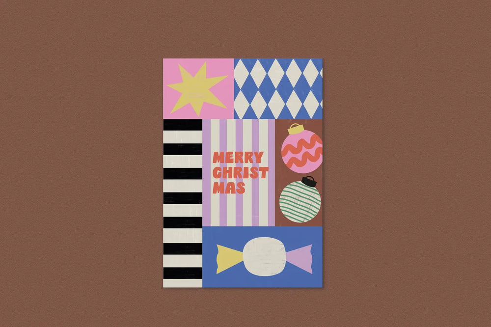 Postkarte Merry Christmas Bonbon | Anna Beddig