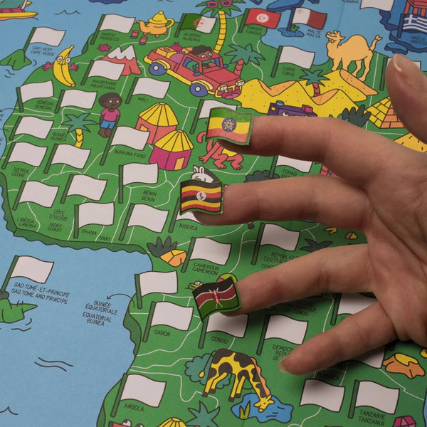 Riesenposter zum ausmalen  "Atlas mit Flaggen"  | OMY