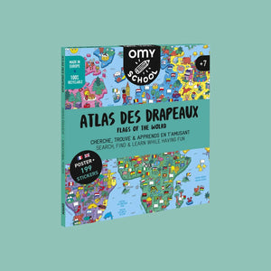 Riesenposter zum ausmalen  "Atlas mit Flaggen"  | OMY