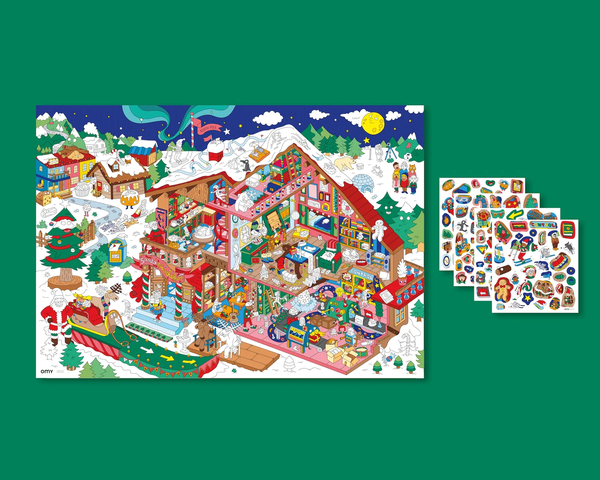 Riesenposter zum dekorieren "Weihnachtswerkstatt" | OMY