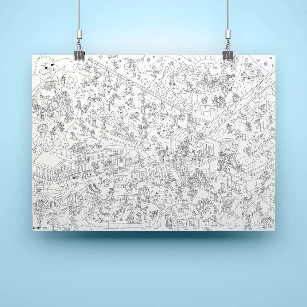 Riesenposter zum ausmalen "I love Winter"  | OMY