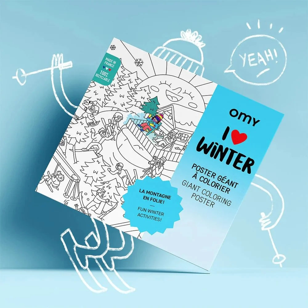 Riesenposter zum ausmalen "I love Winter"  | OMY