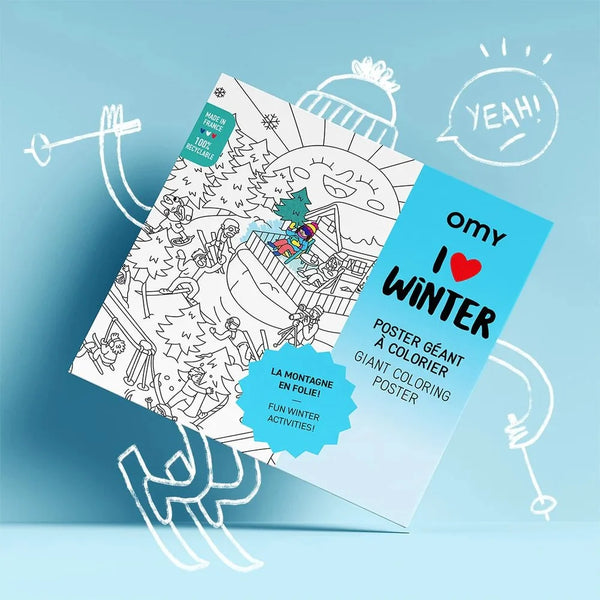 Riesenposter zum ausmalen "I love Winter"  | OMY