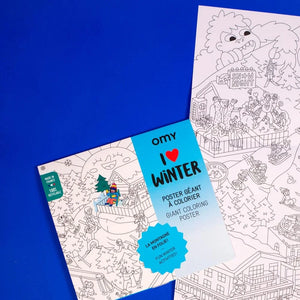 Riesenposter zum ausmalen "I love Winter"  | OMY