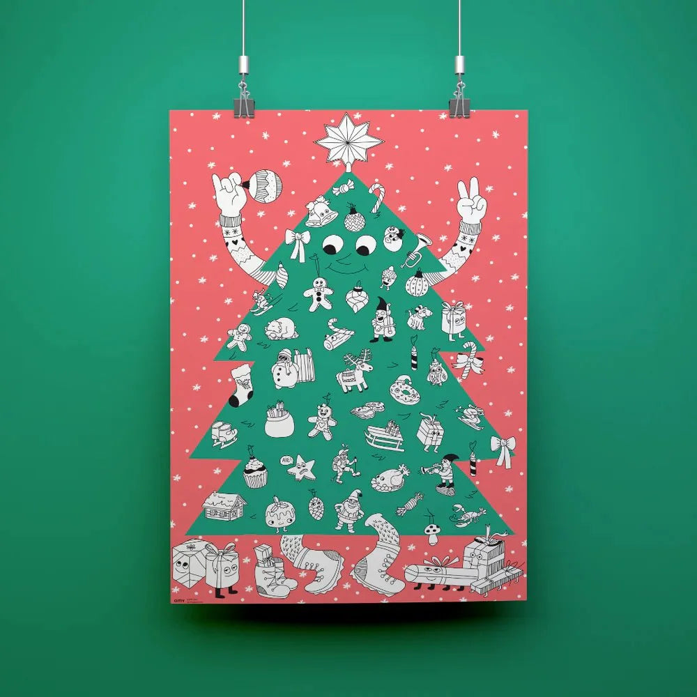 Riesenposter zum ausmalen "Riesen-Weihnachtsbaum"  | OMY