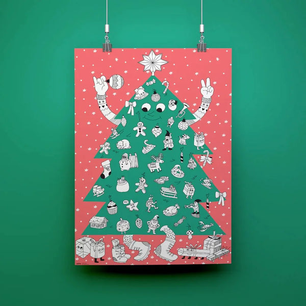 Riesenposter zum ausmalen "Riesen-Weihnachtsbaum"  | OMY