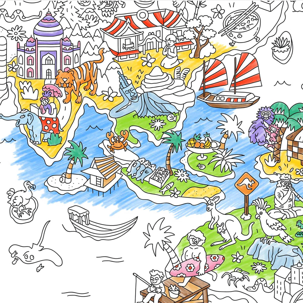 Riesenposter zum ausmalen "Atlas"  | OMY