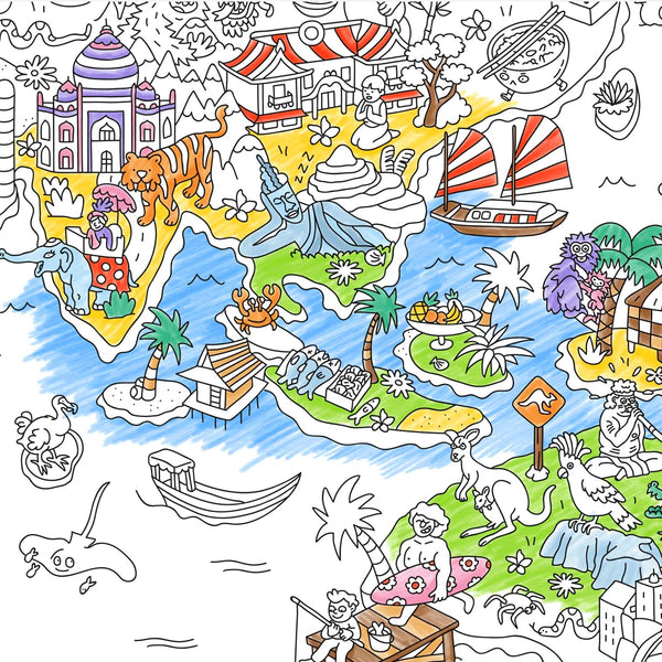 Riesenposter zum ausmalen "Atlas"  | OMY