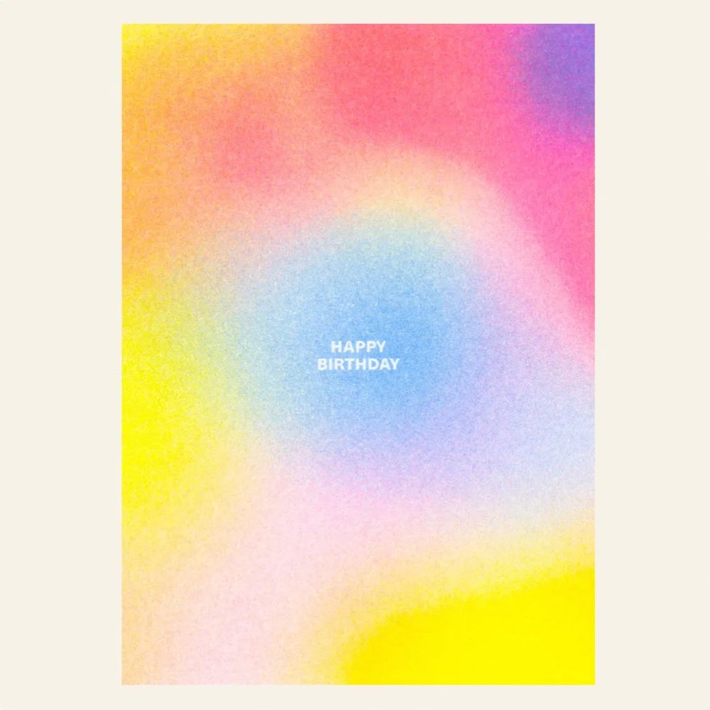 Risographie Postkarte "Happy birthday"