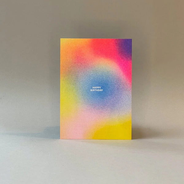 Risographie Postkarte "Happy birthday"
