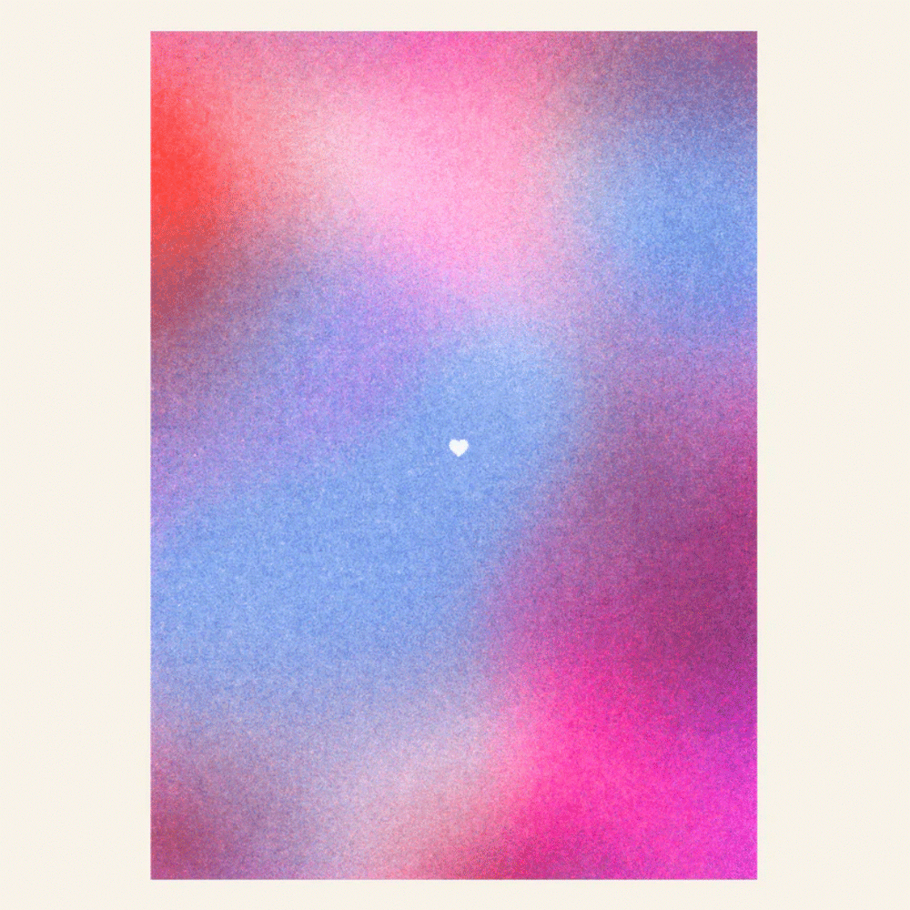 Risographie Postkarte "Herzchen"