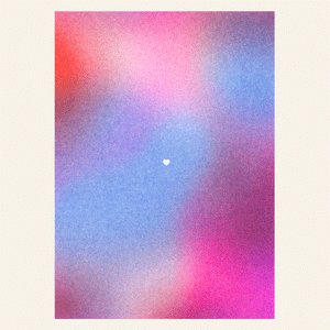 Risographie Postkarte "Herzchen"