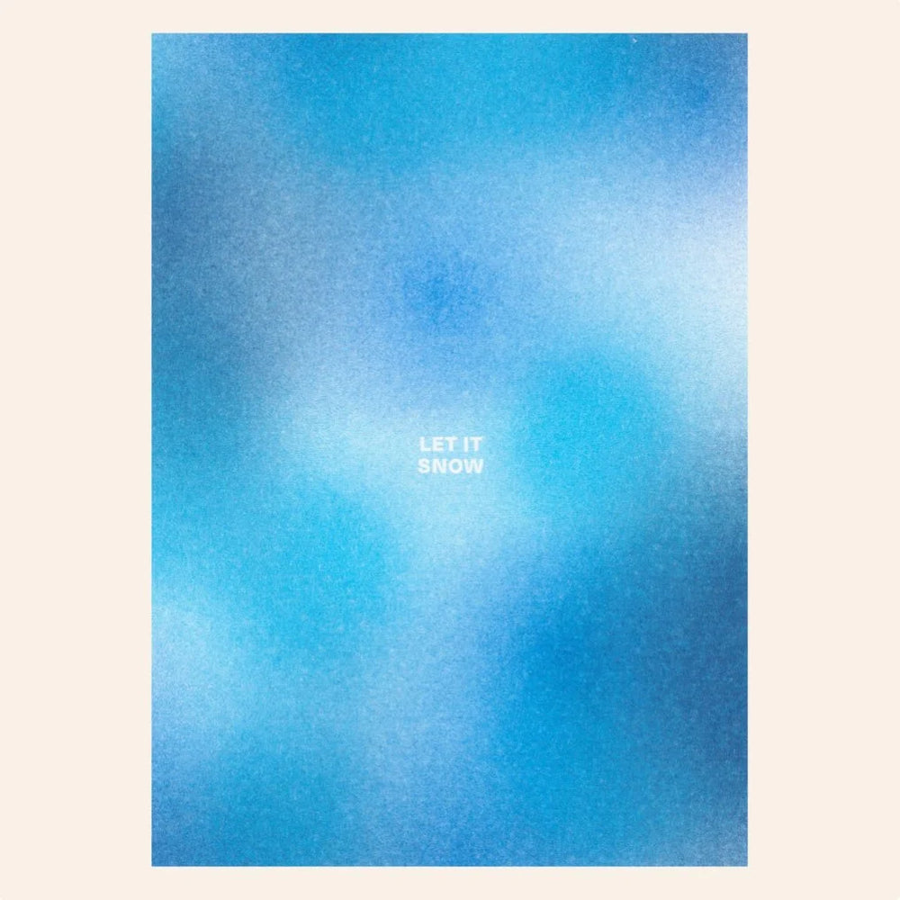 Risographie Postkarte "Let it snow"