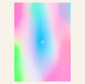 Risographie Postkarte "Smile"