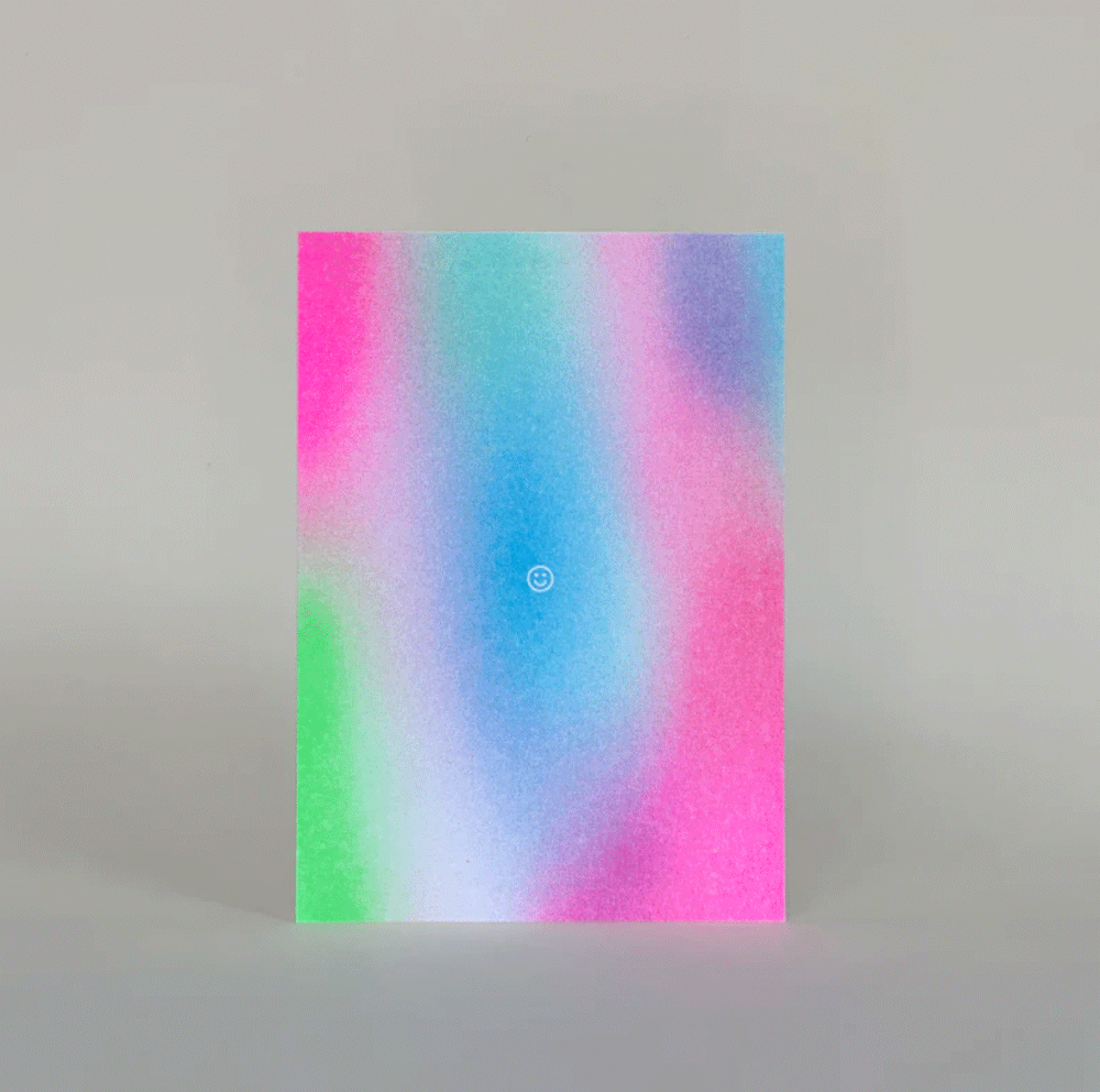 Risographie Postkarte "Smile"