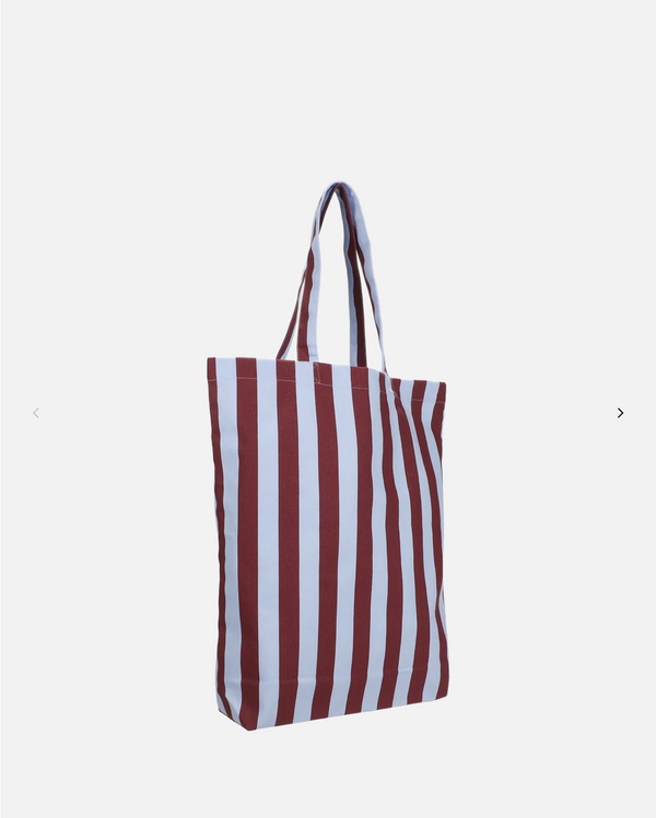 Baumwolltasche Streifen "hellblau-aubergine"