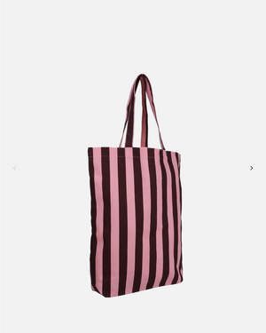 Baumwolltasche Streifen "rosa-schokolade"