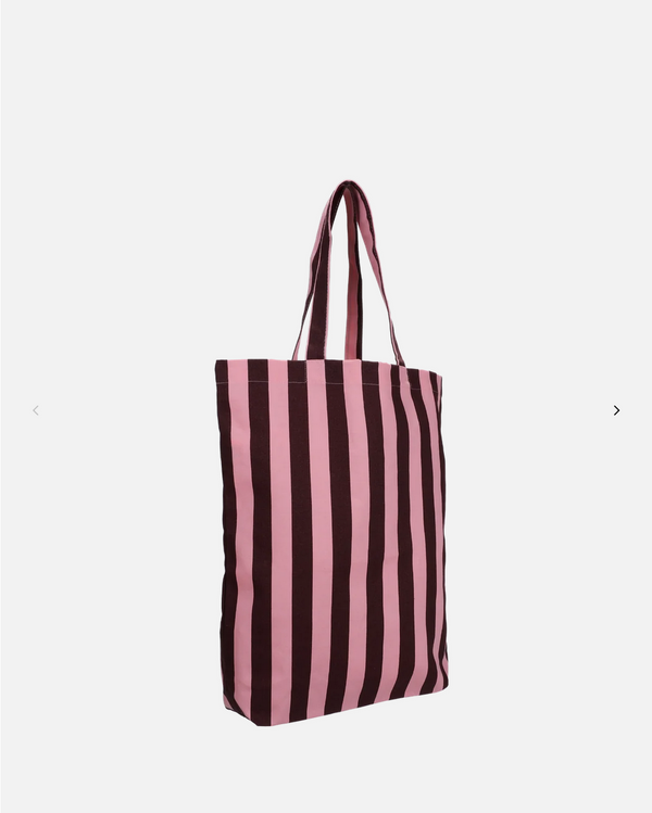 Baumwolltasche Streifen "rosa-schokolade"