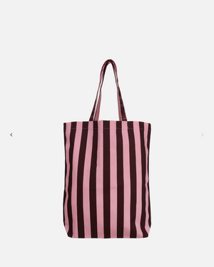 Baumwolltasche Streifen "rosa-schokolade"