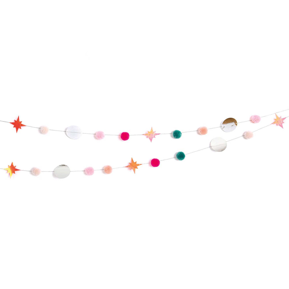 Garnpompon-Girlande "pink-pastell" | YEY! Let's Party