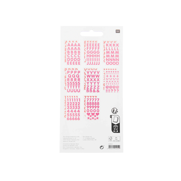 Stickerblock Alphabet "neon"