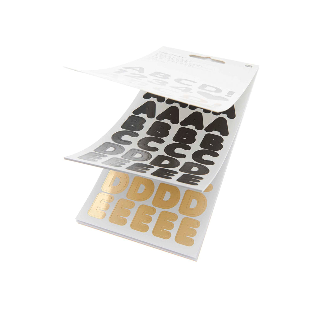 Stickerblock Alphabet "schwarz / gold"