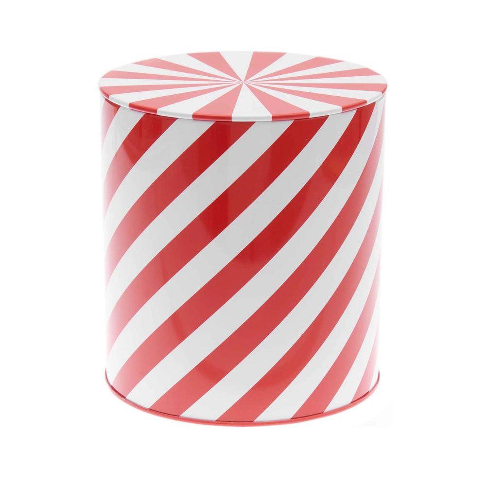 Keksdose Streifen rot-weiß 13,6x15,1cm