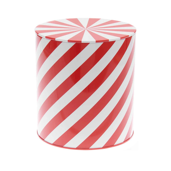 Keksdose Streifen rot-weiß 13,6x15,1cm