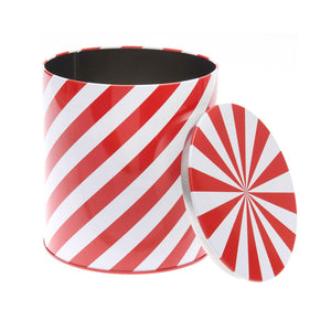 Keksdose Streifen rot-weiß 13,6x15,1cm