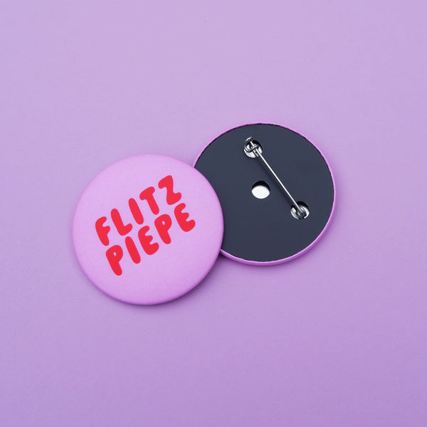 Button "Flitzpiepe" rot