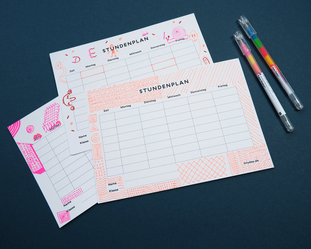 DIY Stundenplan-Set | Stundenplan + Gel-Stift