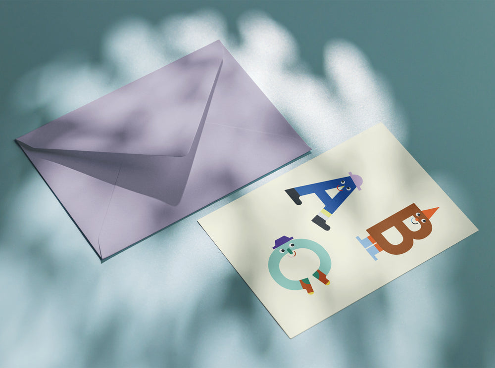 Klappkarte mit Umschlag "Einschulung flieder"