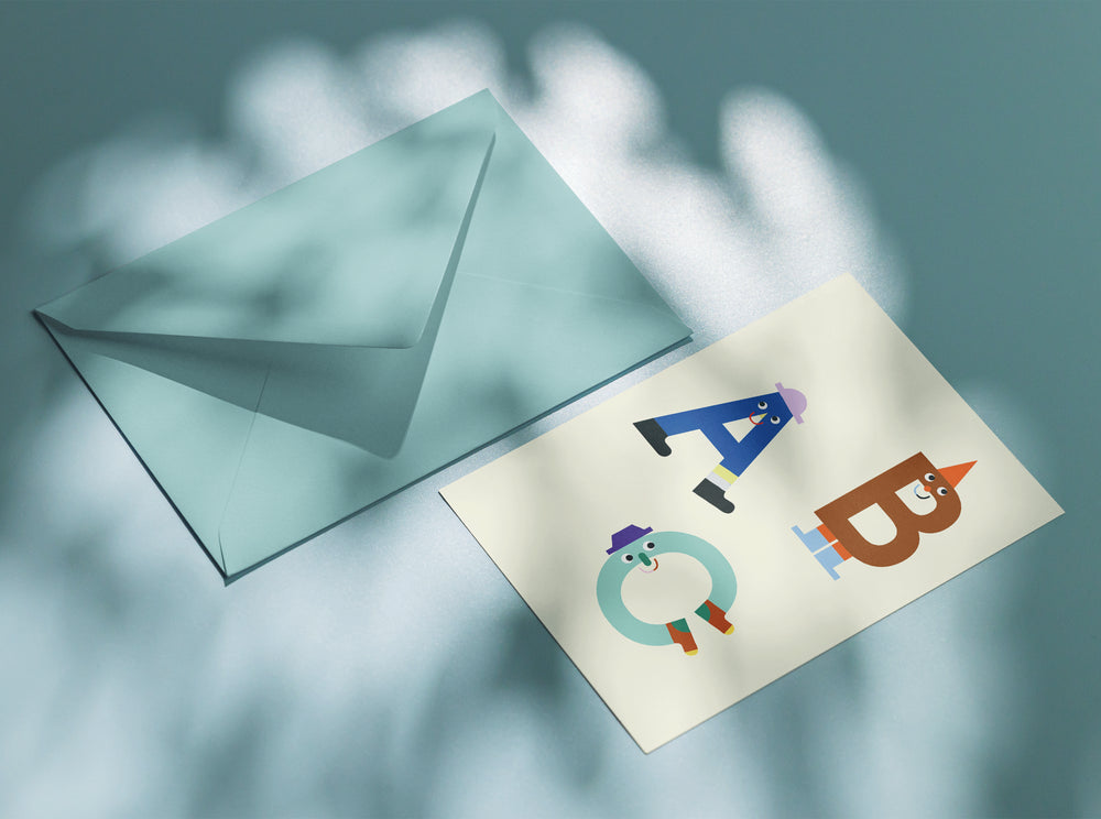 Klappkarte / Einladung mit Umschlag "Einschulung blau"