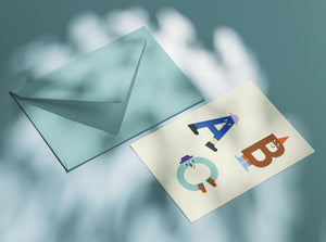 Klappkarte / Einladung mit Umschlag "Einschulung blau"