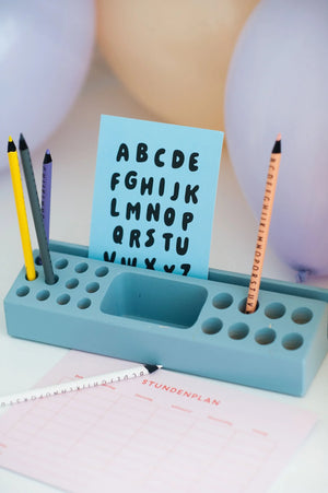 Postkarte "Alphabet" blau