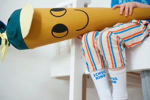 Schultüte aus Stoff Motiv Captain Cappy Curry mit Cappy-Design und freundlichem Gesicht