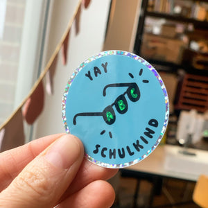 Glitzer-Aufkleber 5cm "ABC-Brille"