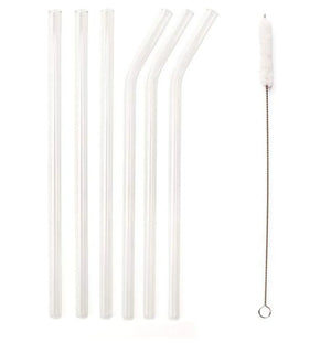 Glasstrohhalme mit Bürste | 6 Stück