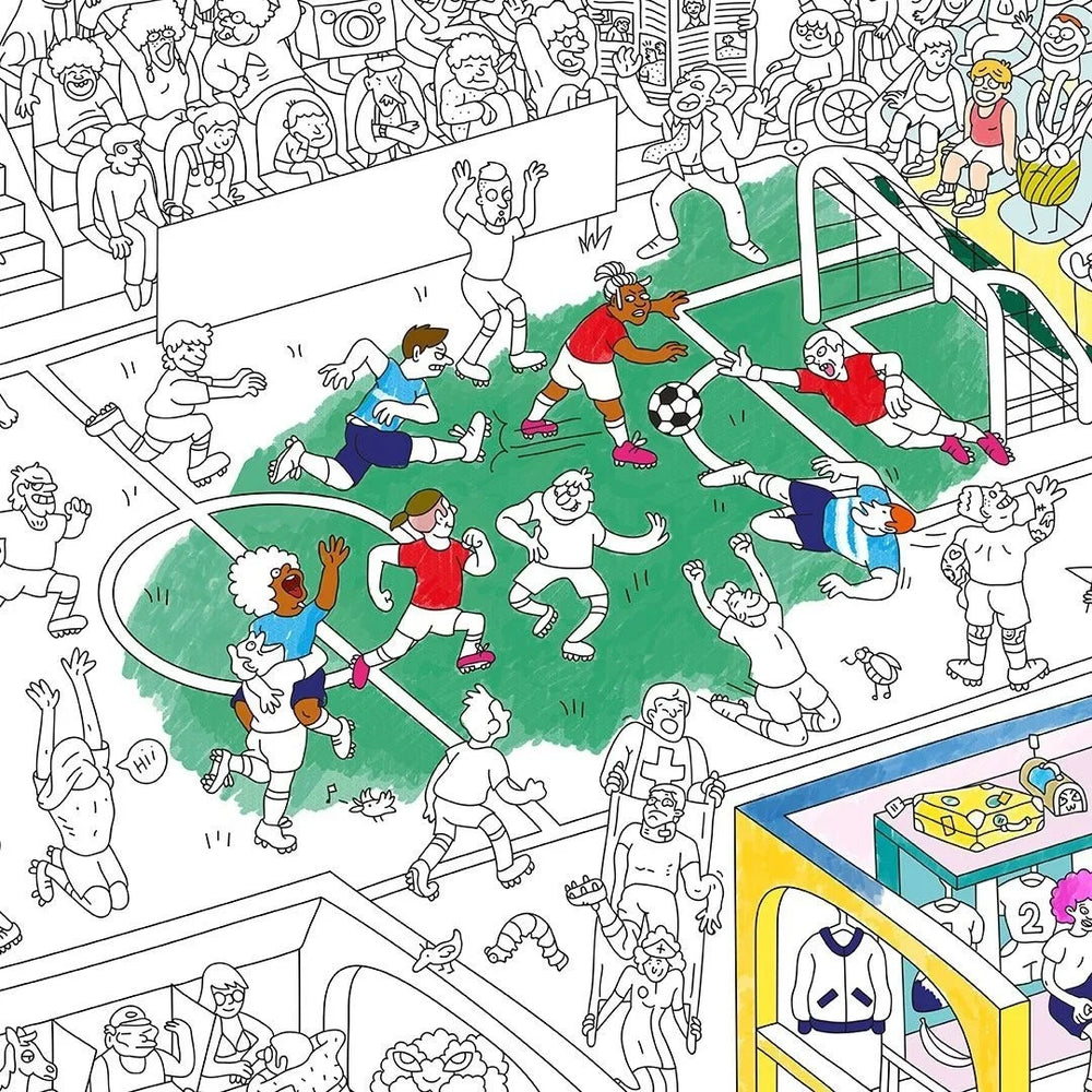 Riesenposter zum ausmalen "Fussball"  | OMY