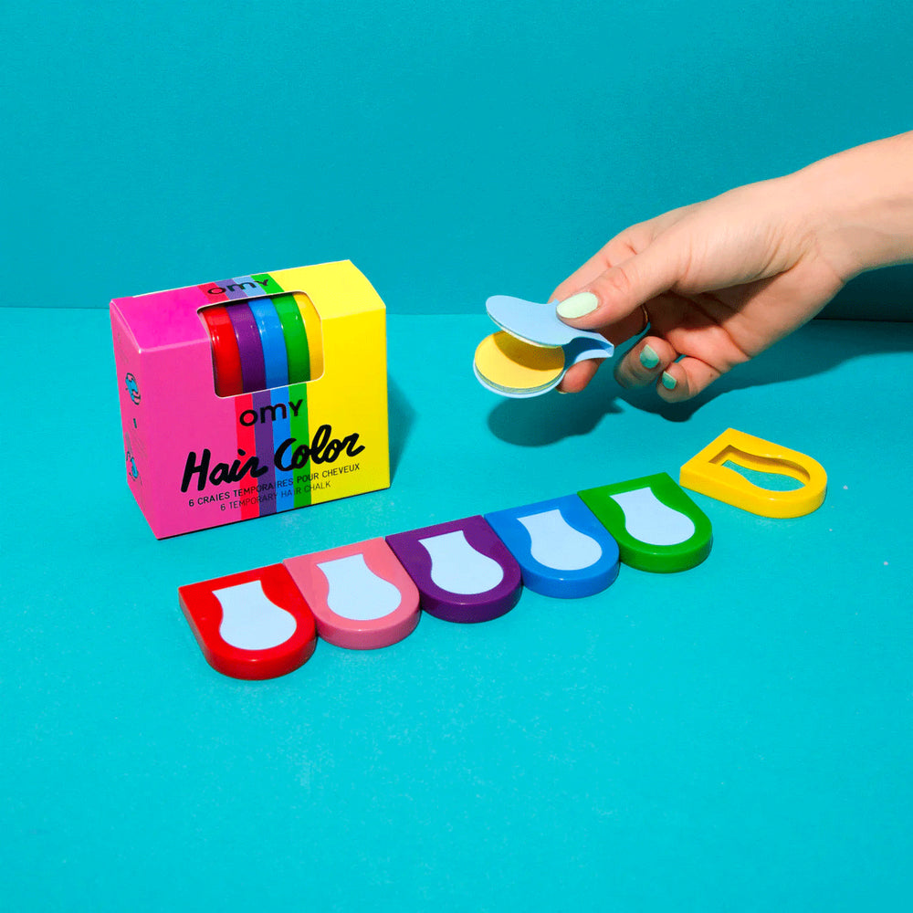 Bunte Haarkreide Set mit 6 Stück - Abwaschbar