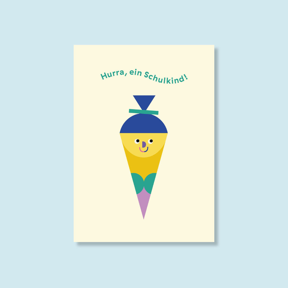 Postkarte "Hurra, ein Schulkind"