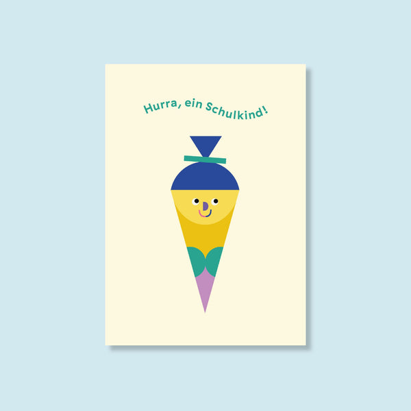 Postkarte "Hurra, ein Schulkind"