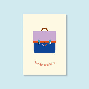 Postkarte "Zur Einschulung / Tornister"