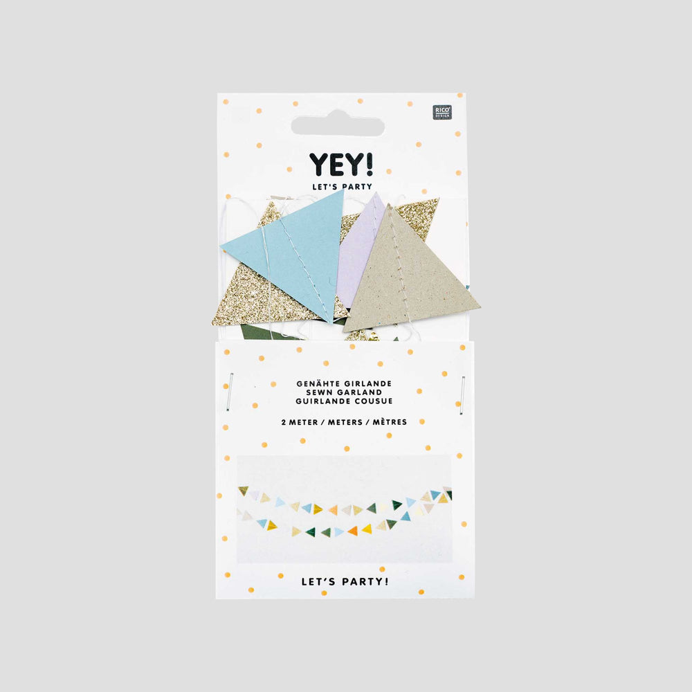 Genähte Girlande Dreiecke, 2m "grün"