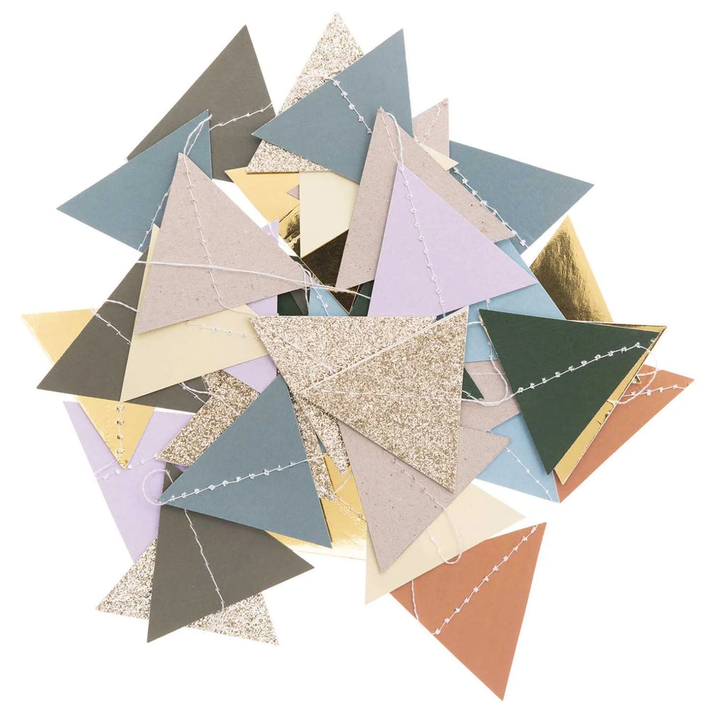 Genähte Girlande Dreiecke, 2m "grün"